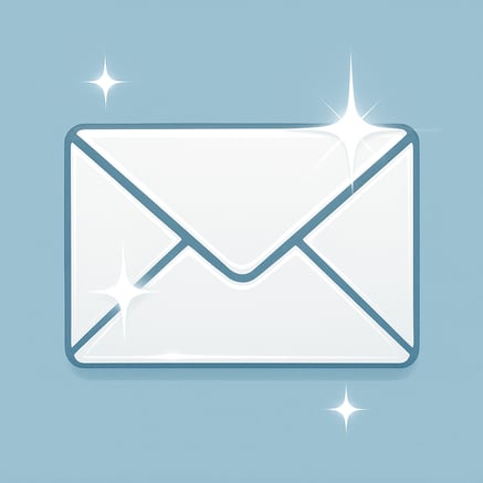 Clean email an image of an email gleaming like its been cleaned or polished